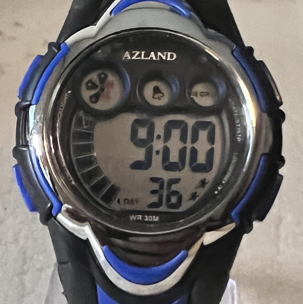 🦋10/$20🦋 Azland Black/Blue Alarm Chronograph Women’s Watch